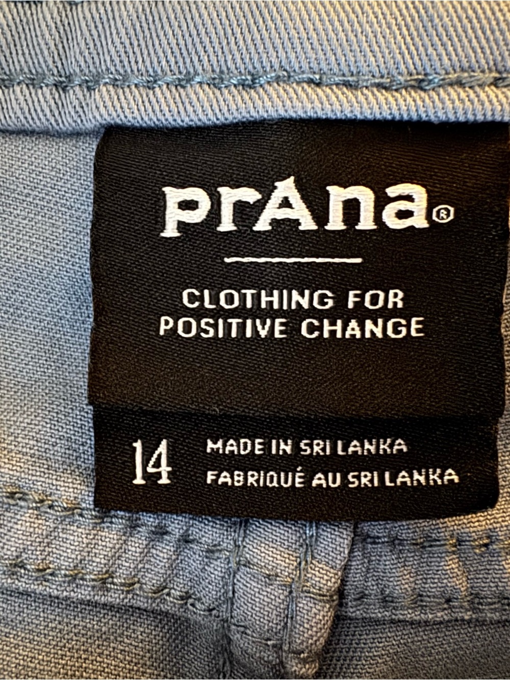 Prana Women's Light Blue Denim Shorts, size 14 - Picture 2 of 4